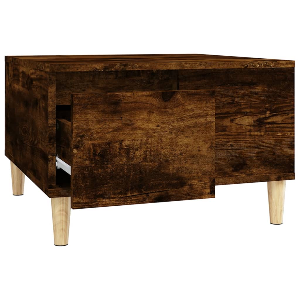 Table basse 55x55x36,5 cm en dérivé du bois, coloris chêne