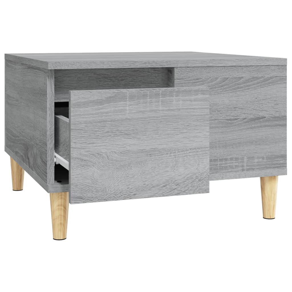 Table basse 55x55x36,5 cm en dérivé du bois, coloris chêne