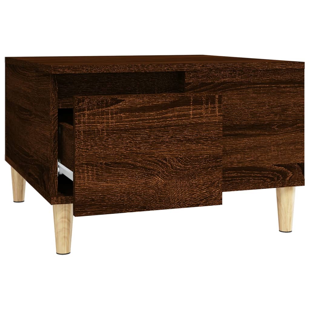 Table basse 55x55x36,5 cm en dérivé du bois, coloris chêne