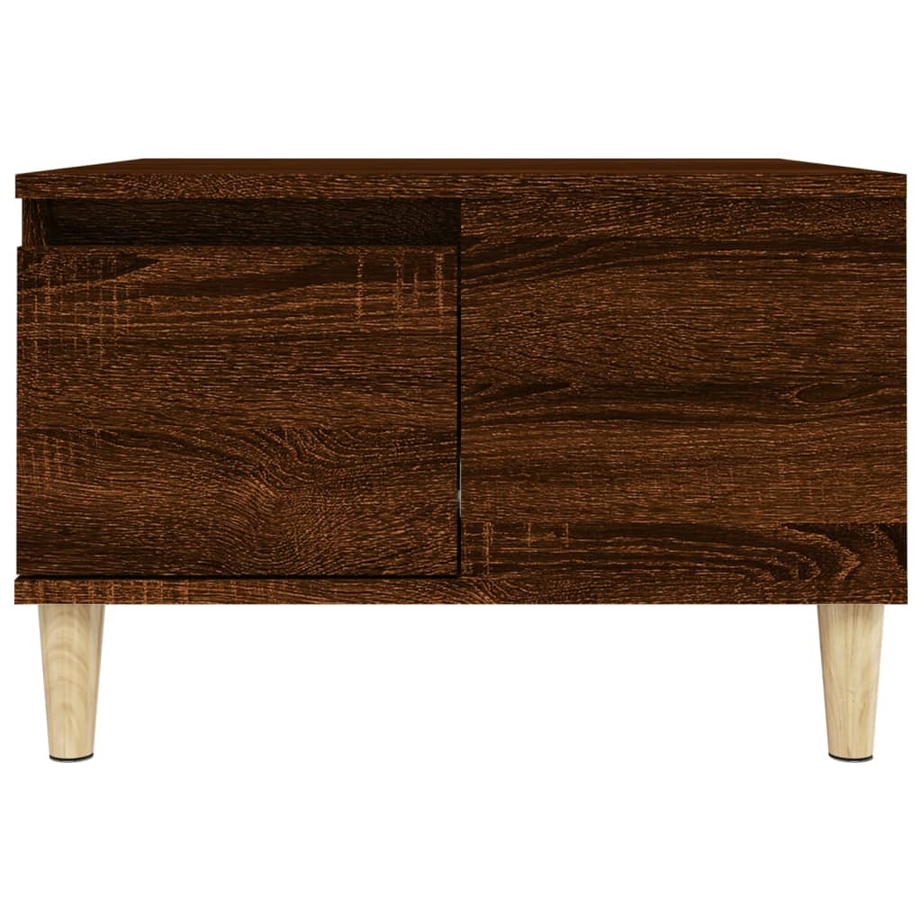 Table basse 55x55x36,5 cm en dérivé du bois, coloris chêne