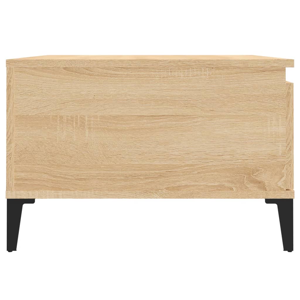 Table basse 55x55x36,5 cm en dérivé du bois, coloris chêne