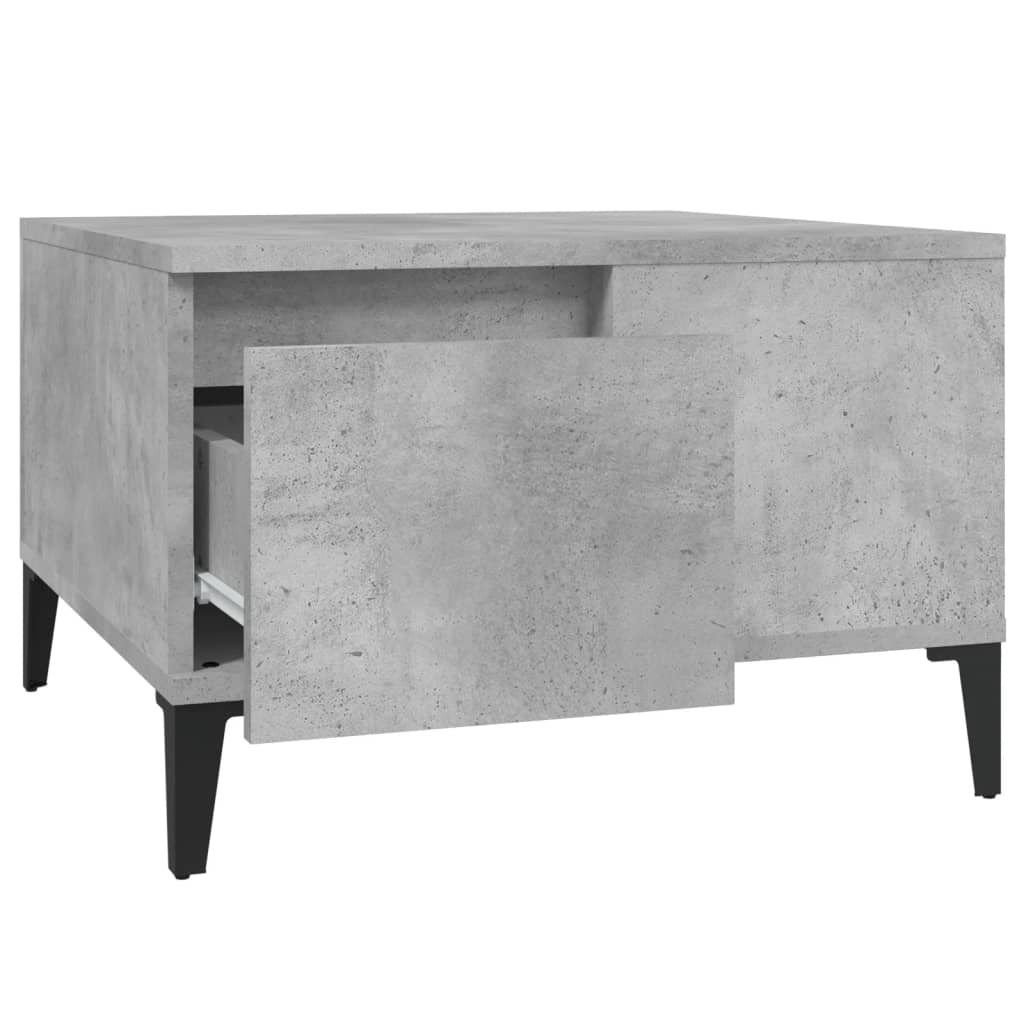 Table basse 55x55x36,5 cm en dérivé du bois, coloris chêne