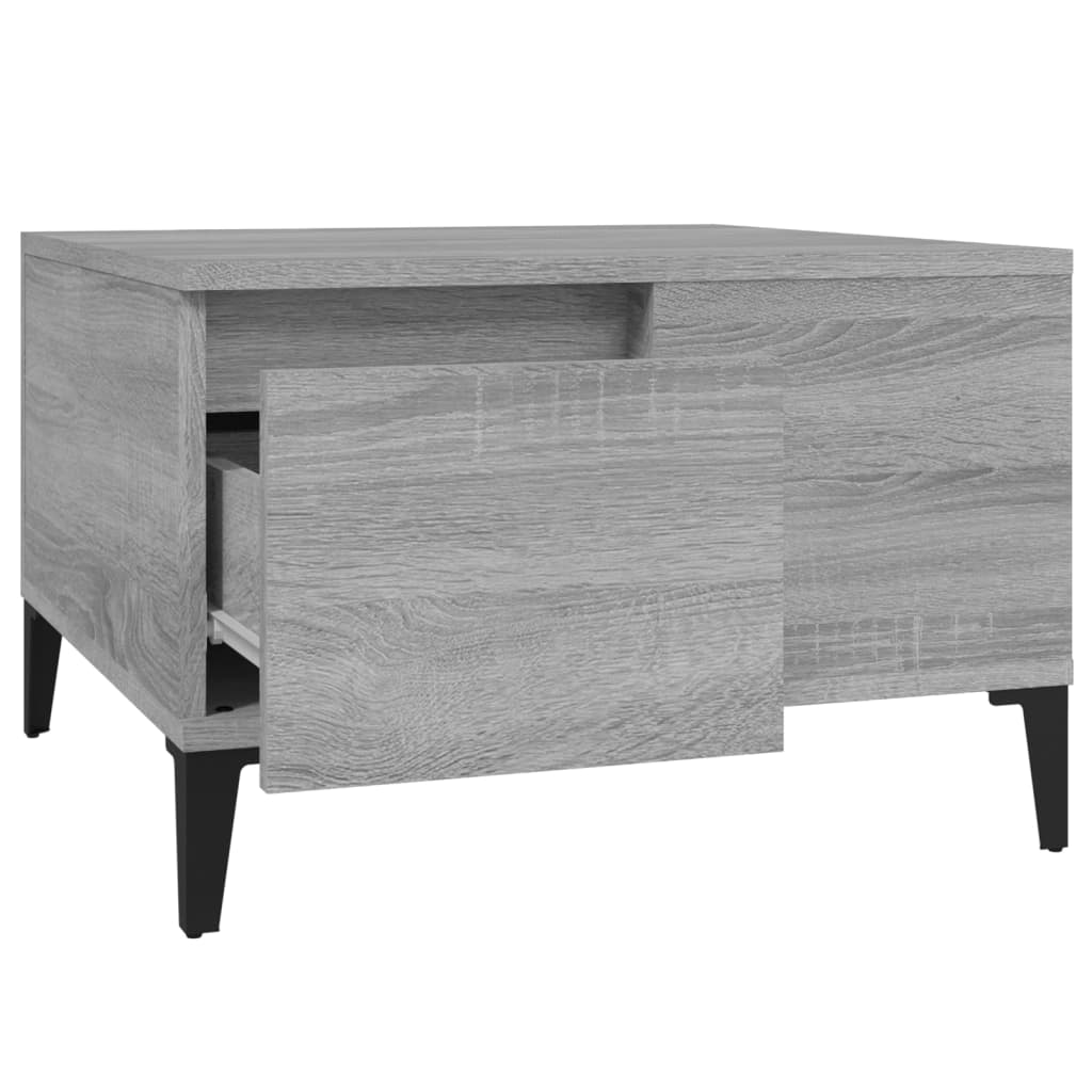 Table basse 55x55x36,5 cm en dérivé du bois, coloris chêne