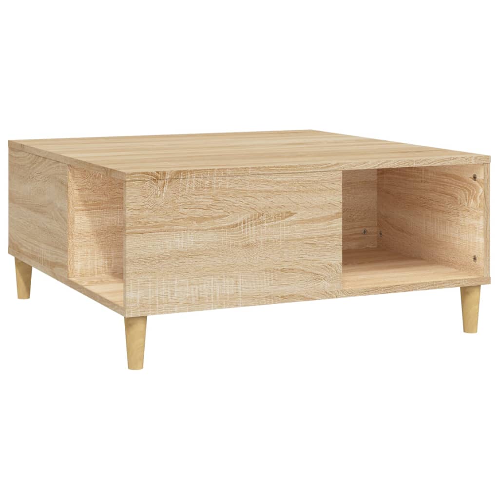 Table basse 80x80x36,5 cm en bois travaillé