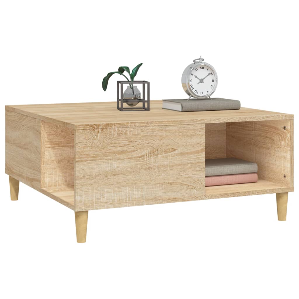 Table basse 80x80x36,5 cm en bois travaillé