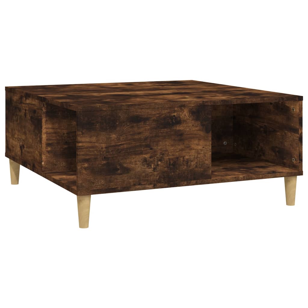 Table basse 80x80x36,5 cm en bois travaillé