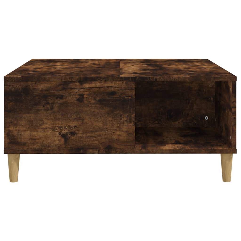 Table basse 80x80x36,5 cm en bois travaillé