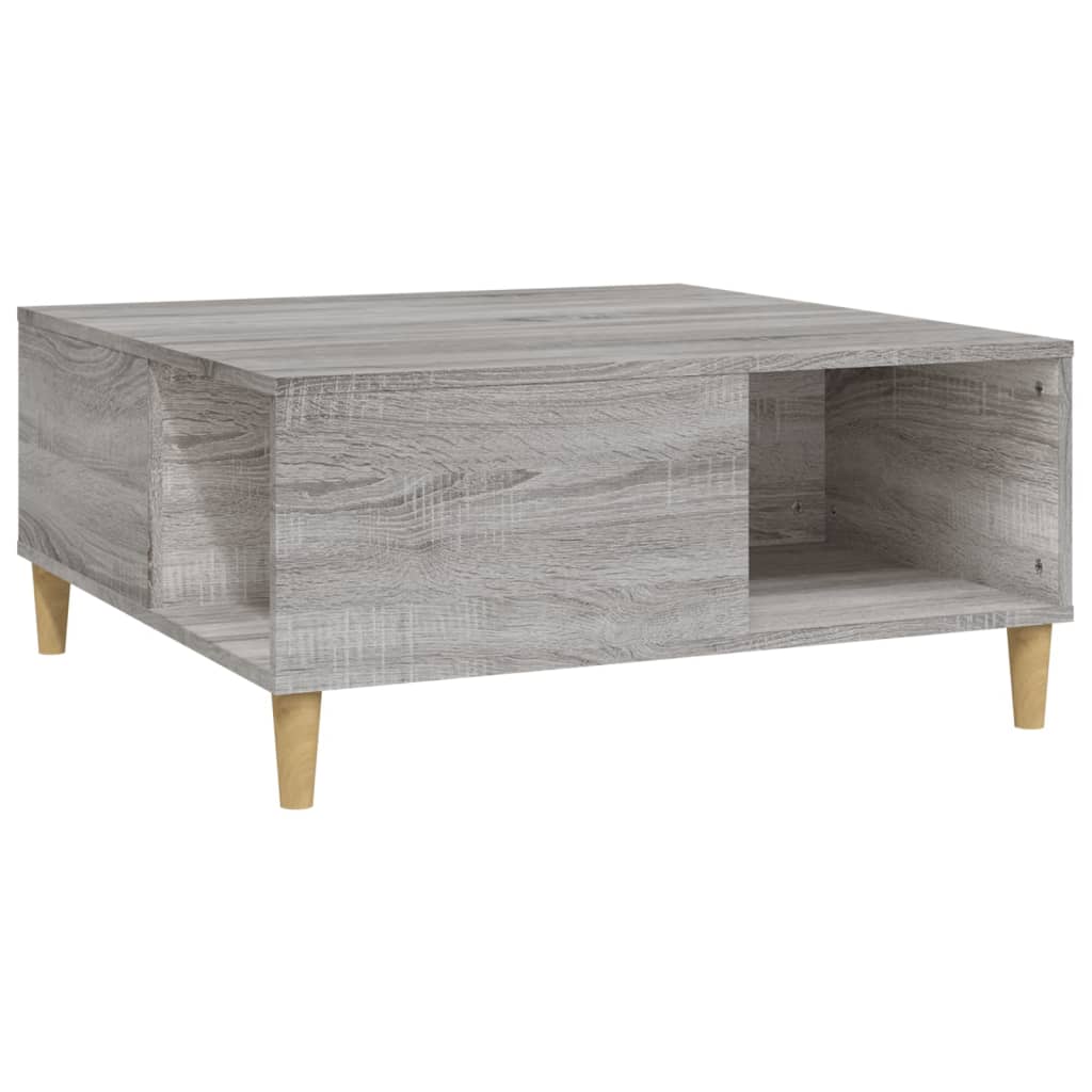 Table basse 80x80x36,5 cm en bois travaillé