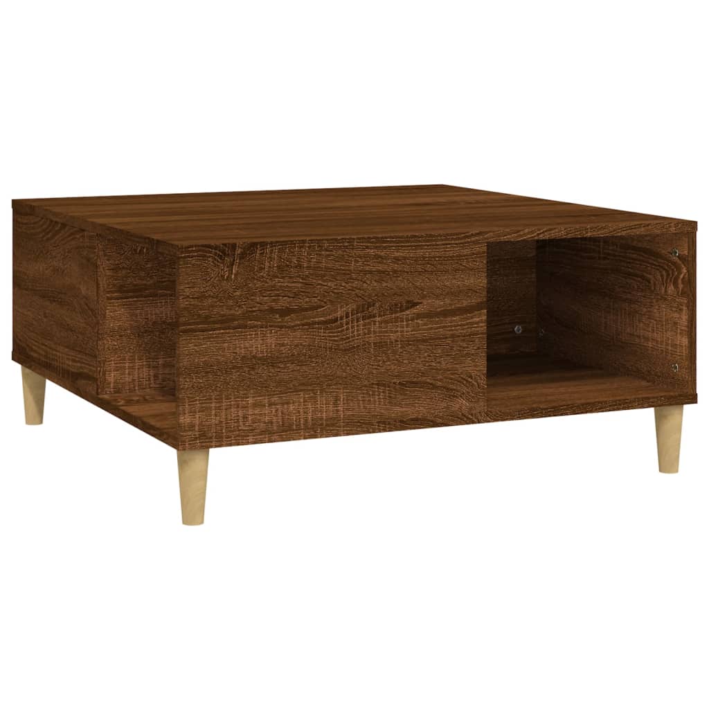 Table basse 80x80x36,5 cm en bois travaillé