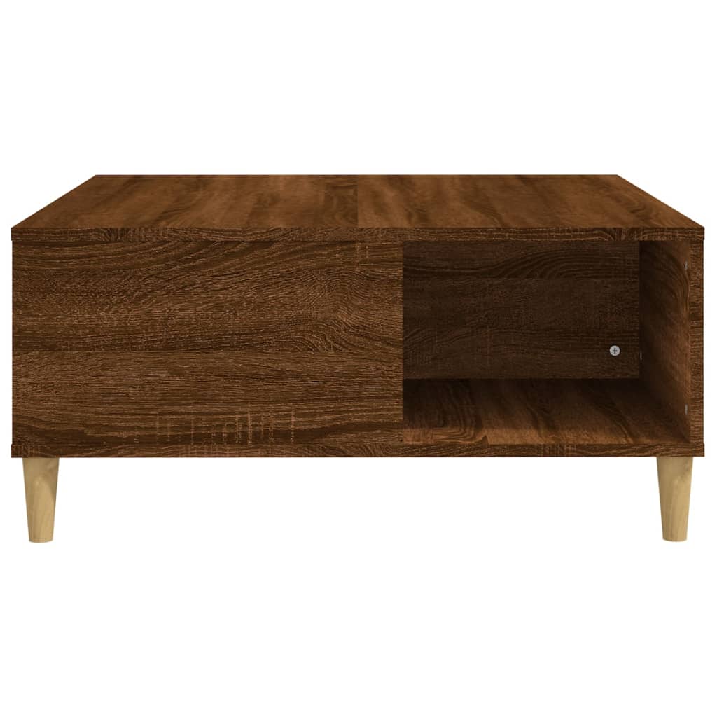 Table basse 80x80x36,5 cm en bois travaillé