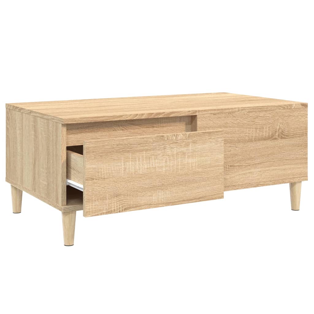 Table basse 90x50x36,5 cm en bois travaillé