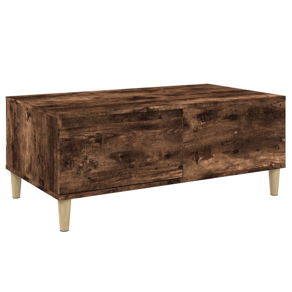 Table basse 90x50x36,5 cm en bois travaillé