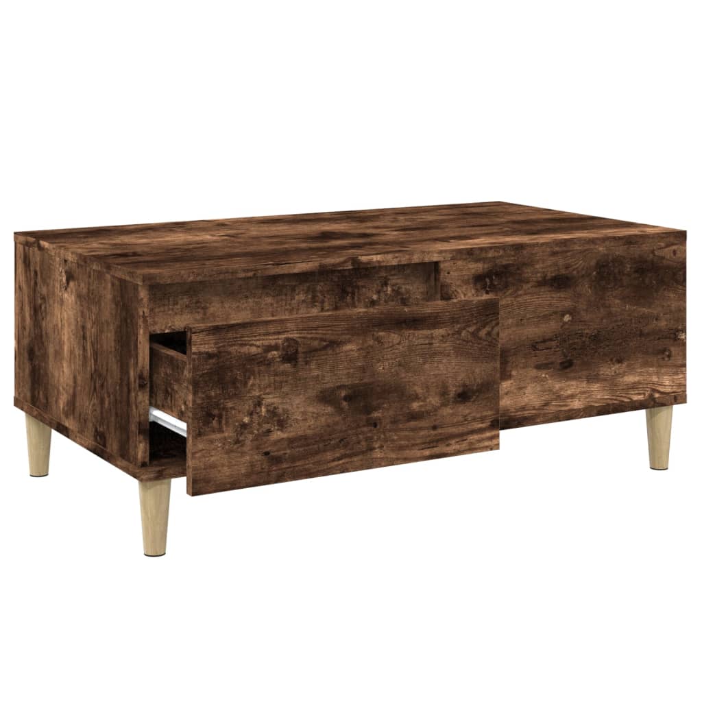 Table basse 90x50x36,5 cm en bois travaillé