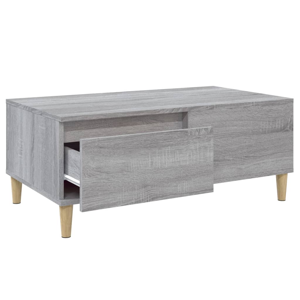 Table basse 90x50x36,5 cm en bois travaillé