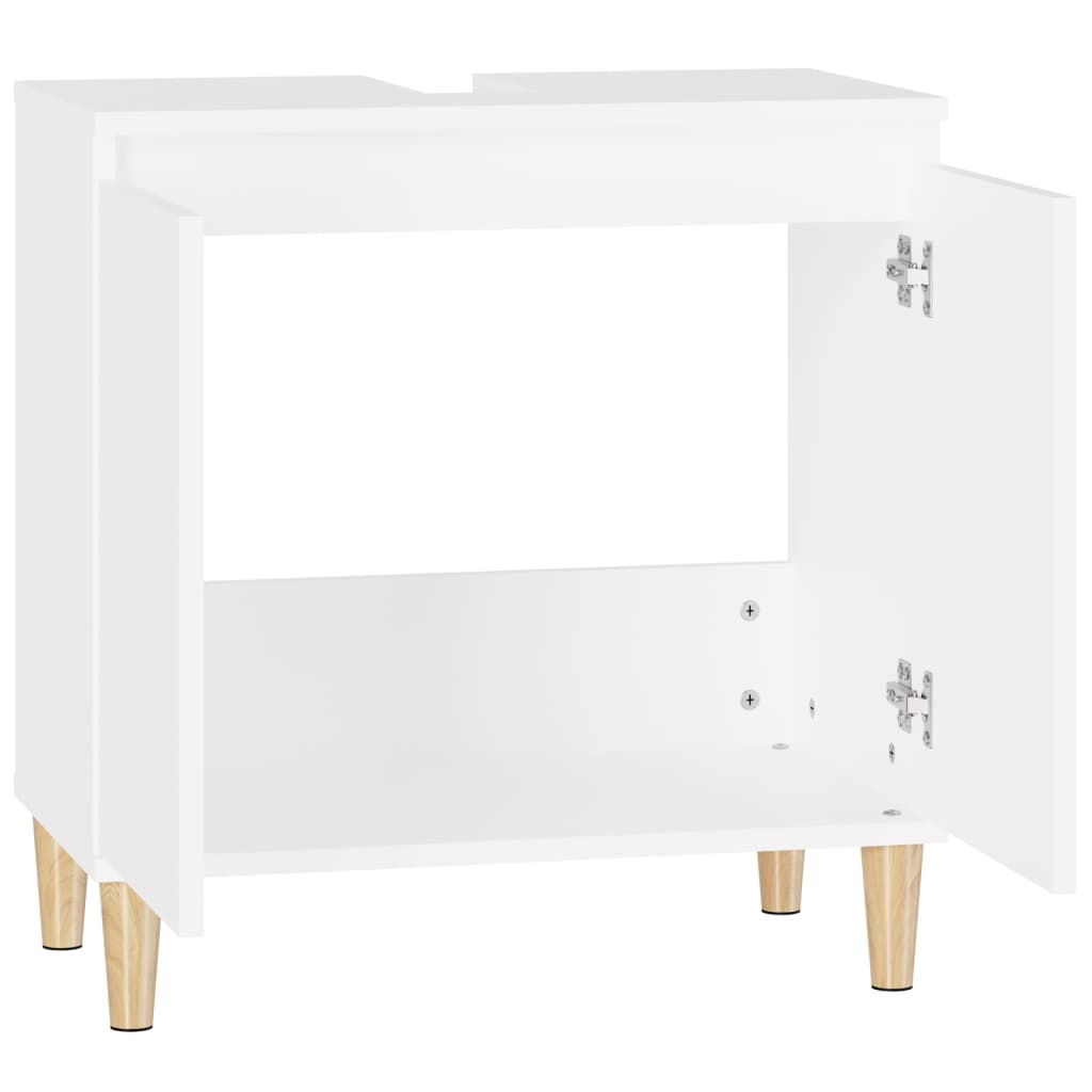 Meuble vasque 58x33x60 cm en bois travaillé