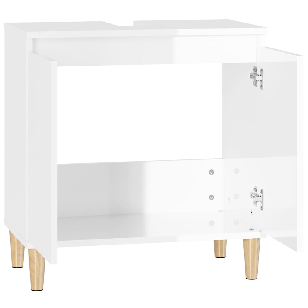 Meuble vasque 58x33x60 cm en bois travaillé