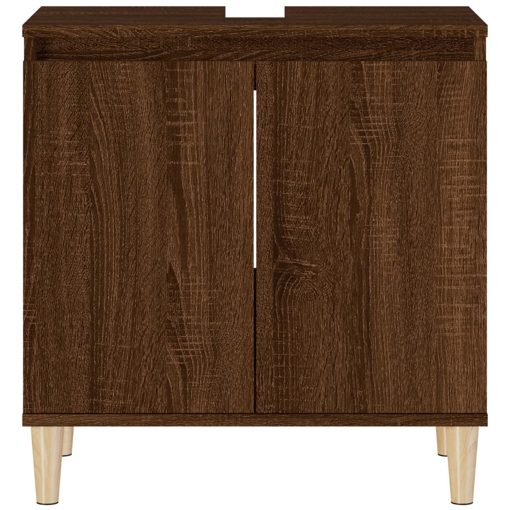 Meuble vasque 58x33x60 cm en bois travaillé