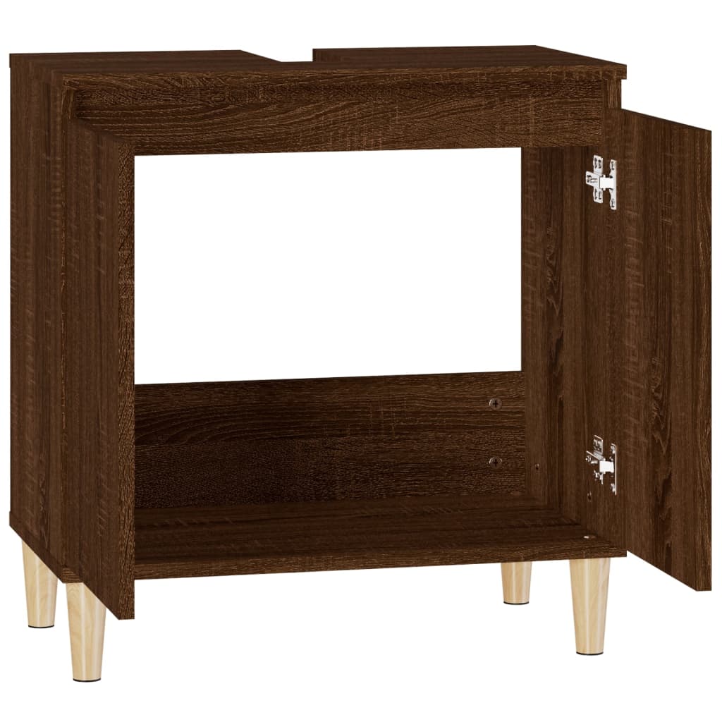 Meuble vasque 58x33x60 cm en bois travaillé