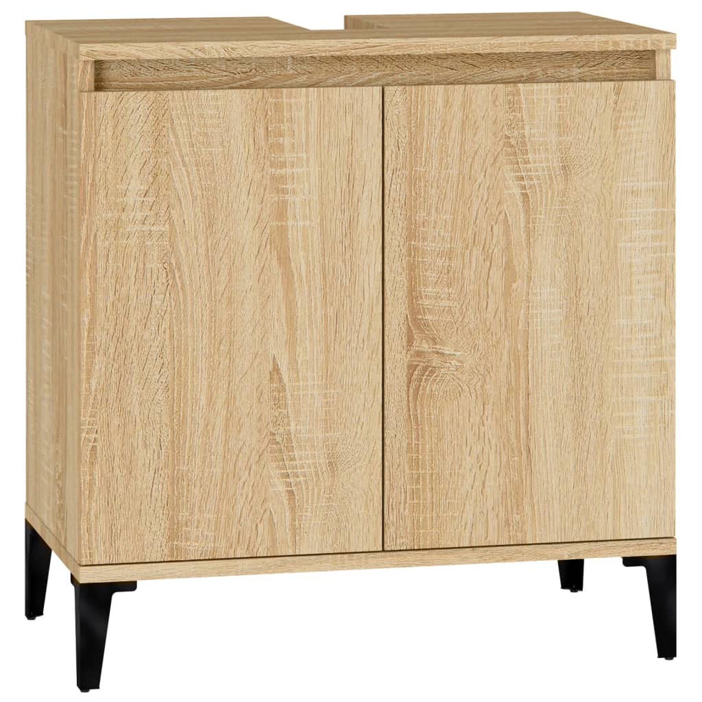 Meuble vasque 58x33x60 cm en bois travaillé