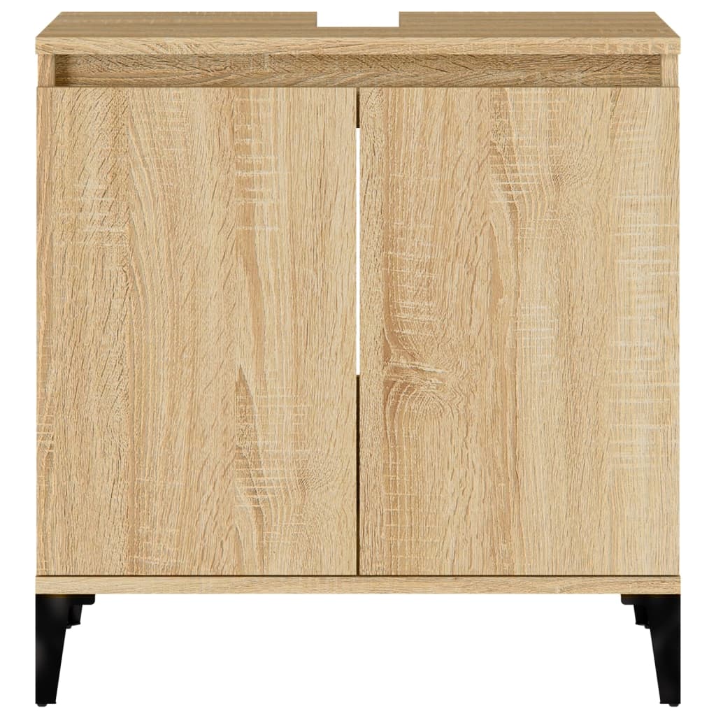 Meuble vasque 58x33x60 cm en bois travaillé