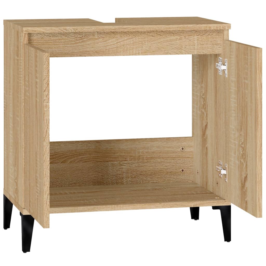 Meuble vasque 58x33x60 cm en bois travaillé