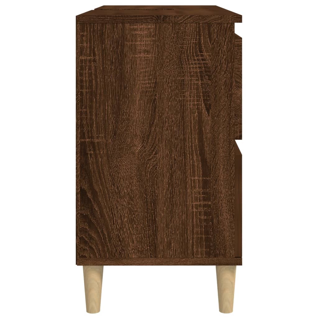 Meuble vasque 80x33x60 cm finition bois coloris chêne marron