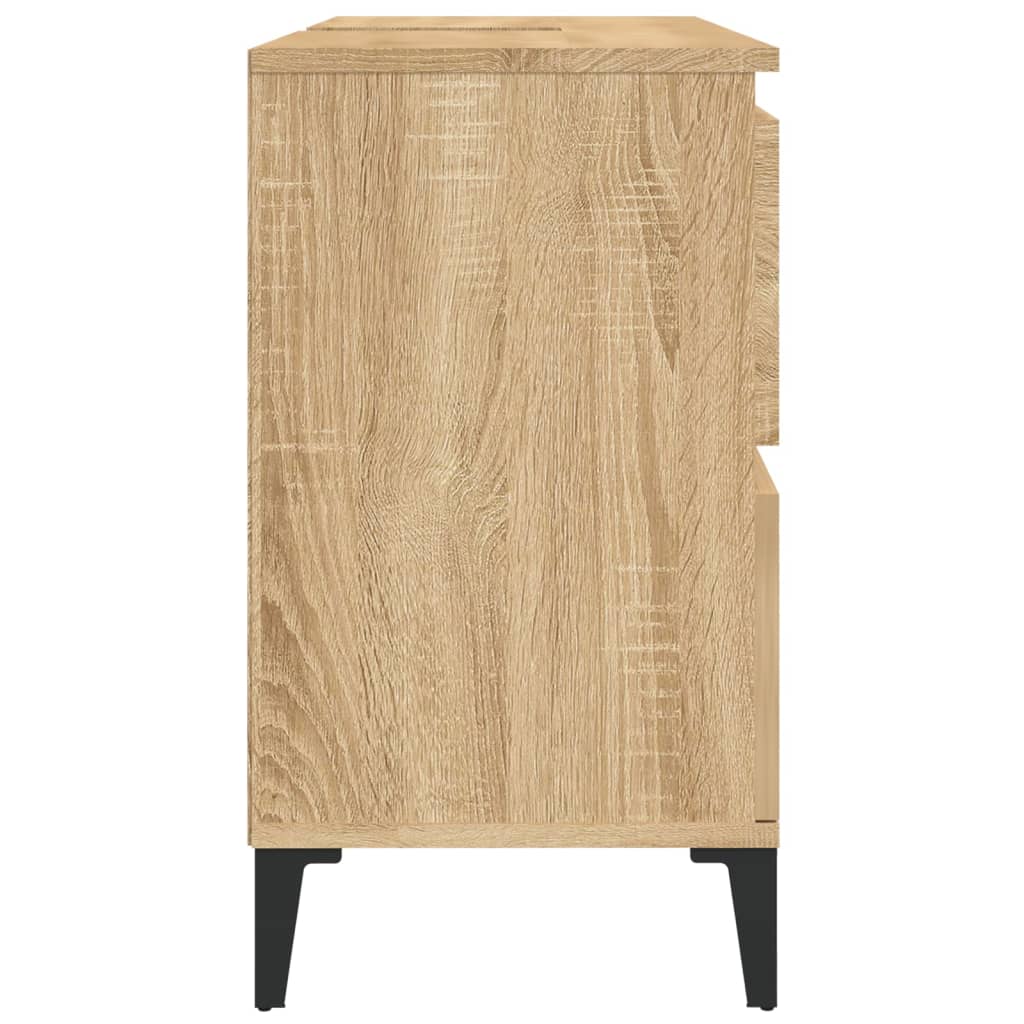 Meuble vasque 80x33x60 cm bois fini gris chêne sonoma coloré