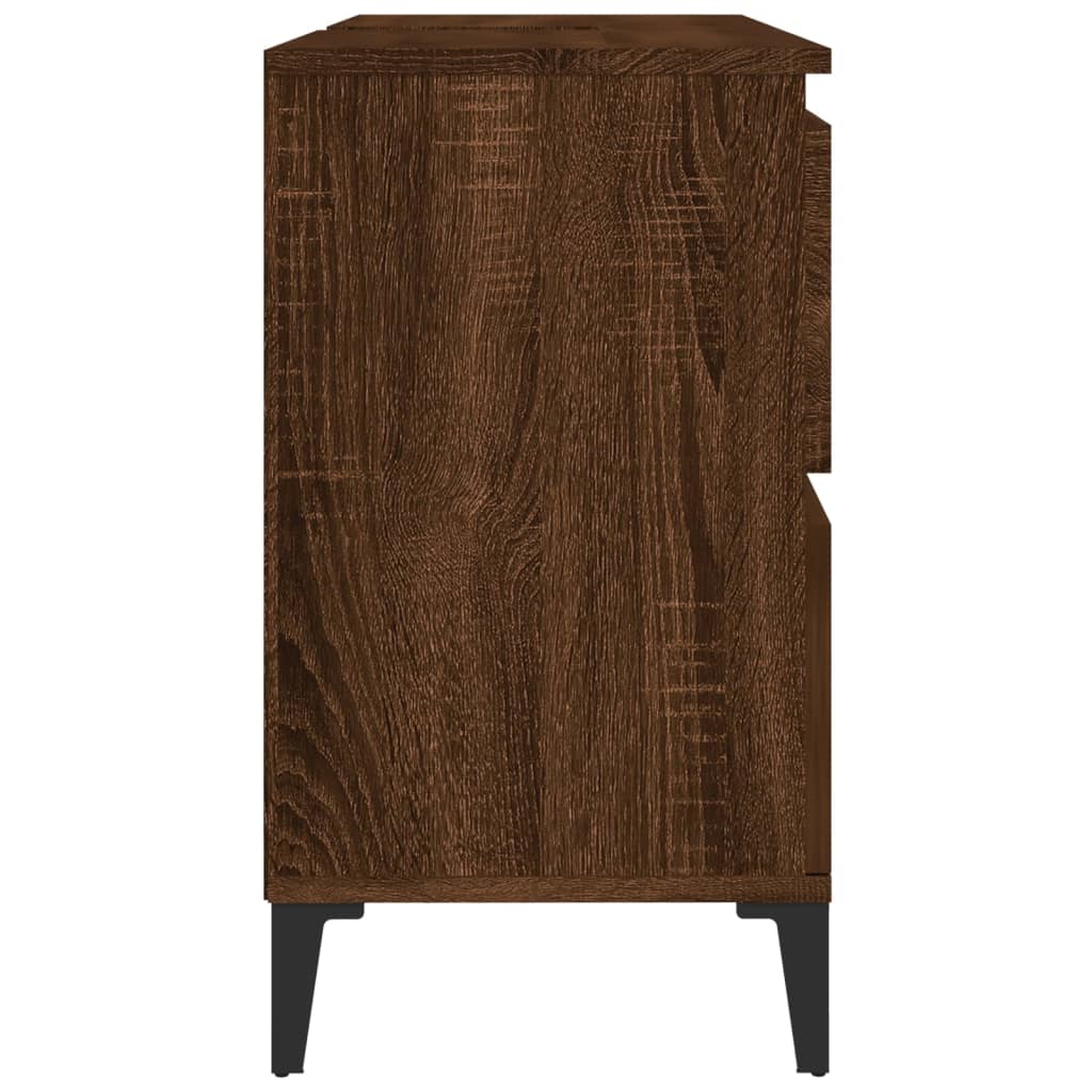 Meuble vasque 80x33x60 cm finition bois coloris chêne marron