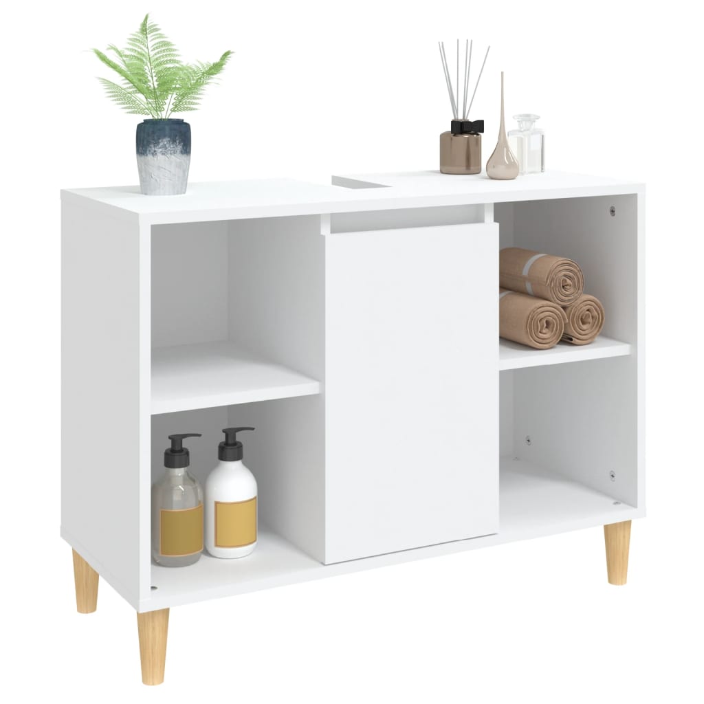 Meuble vasque 80x33x60 cm en bois travaillé