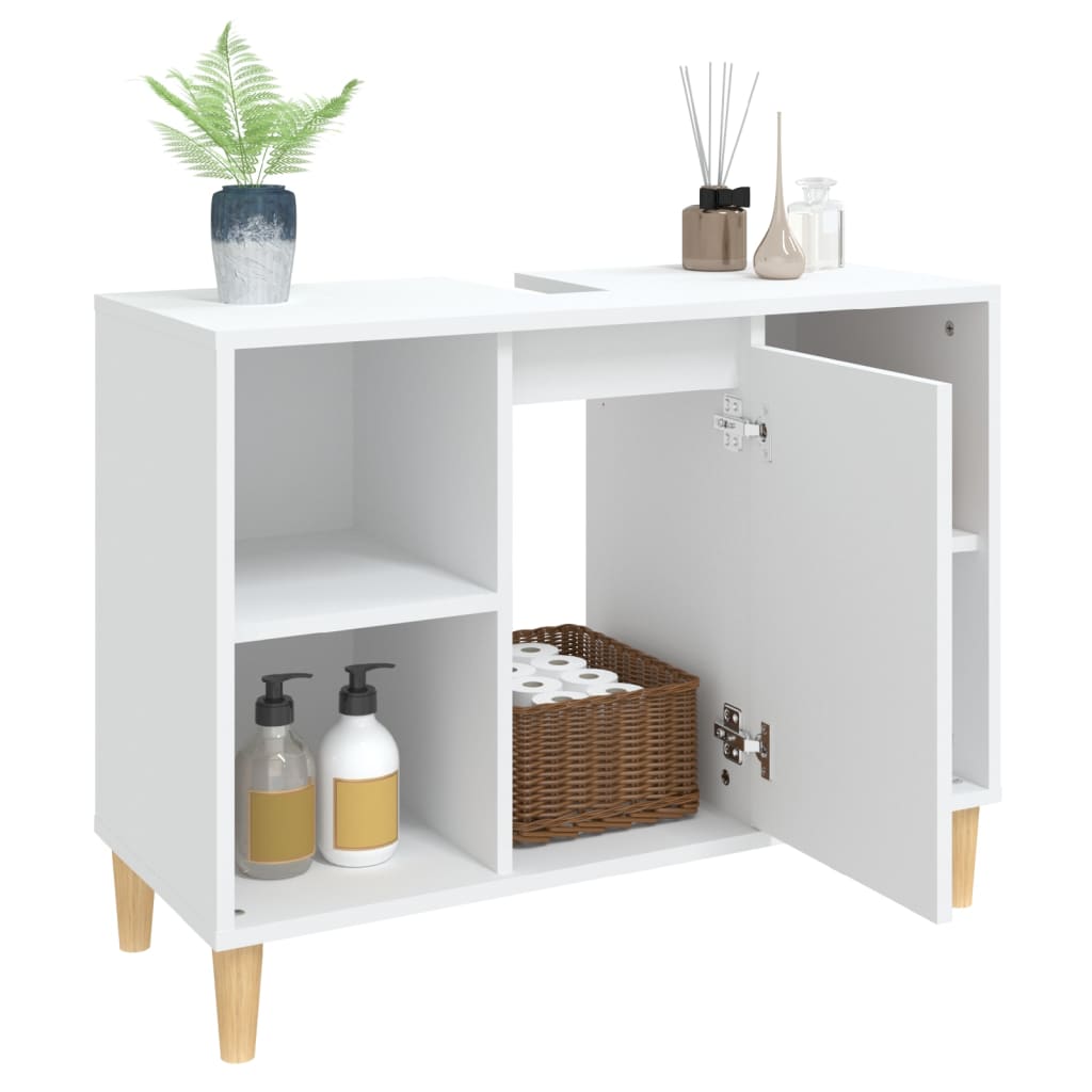 Meuble vasque 80x33x60 cm en bois travaillé