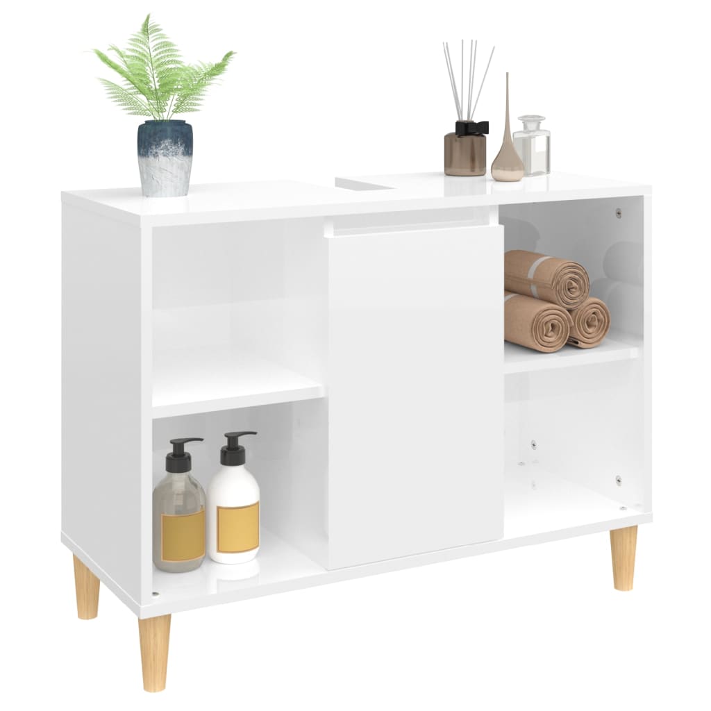 Meuble vasque 80x33x60 cm en bois travaillé