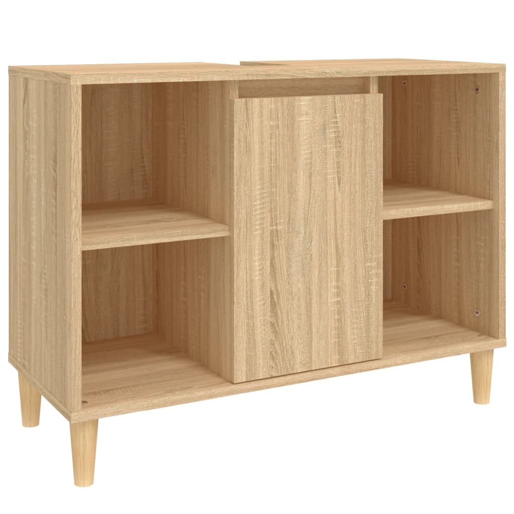 Meuble vasque 80x33x60 cm en bois travaillé