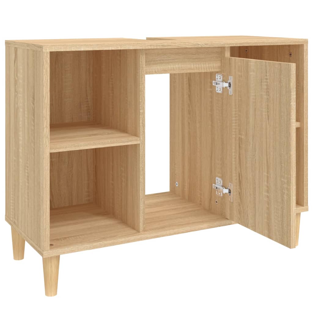 Meuble vasque 80x33x60 cm en bois travaillé