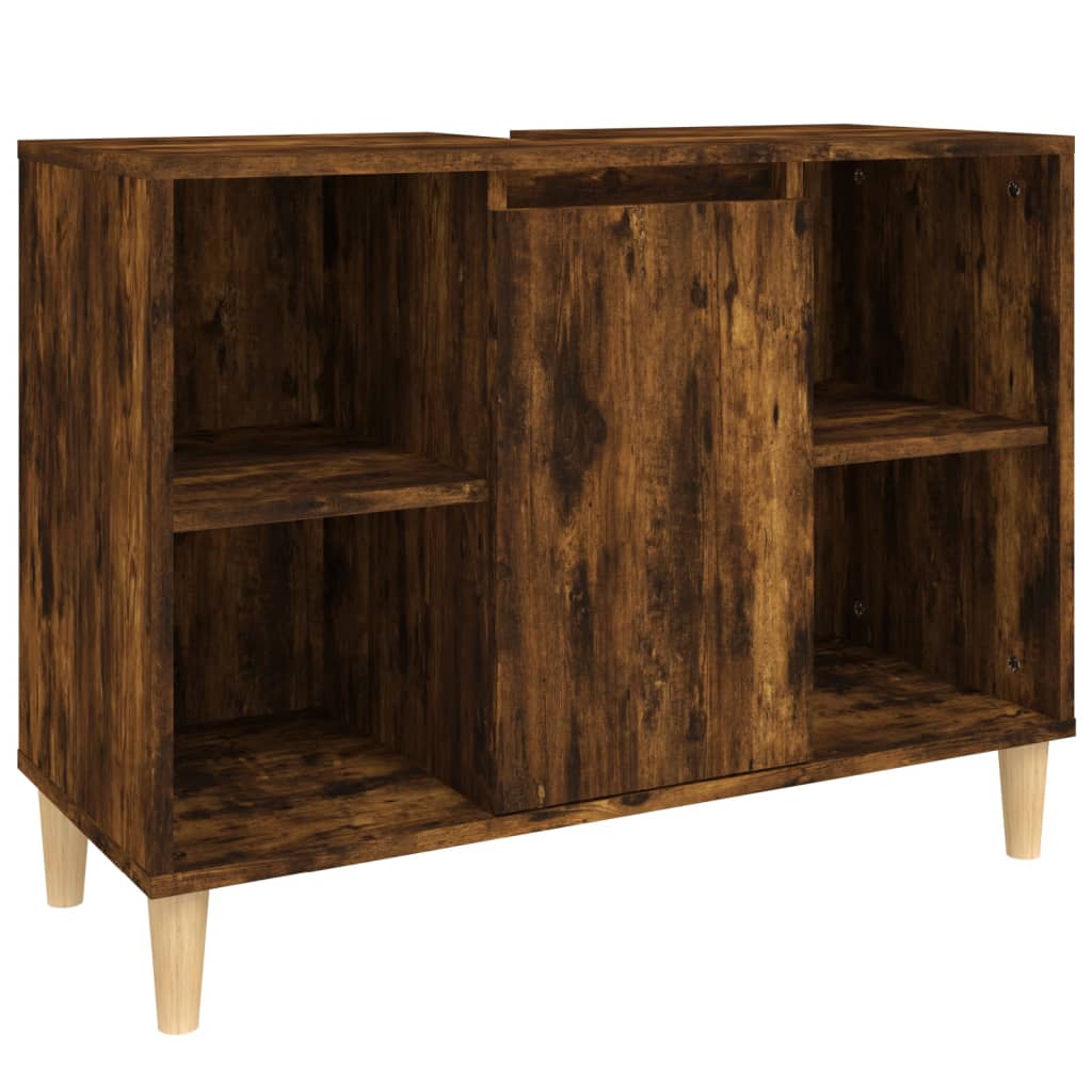 Meuble vasque 80x33x60 cm en bois travaillé