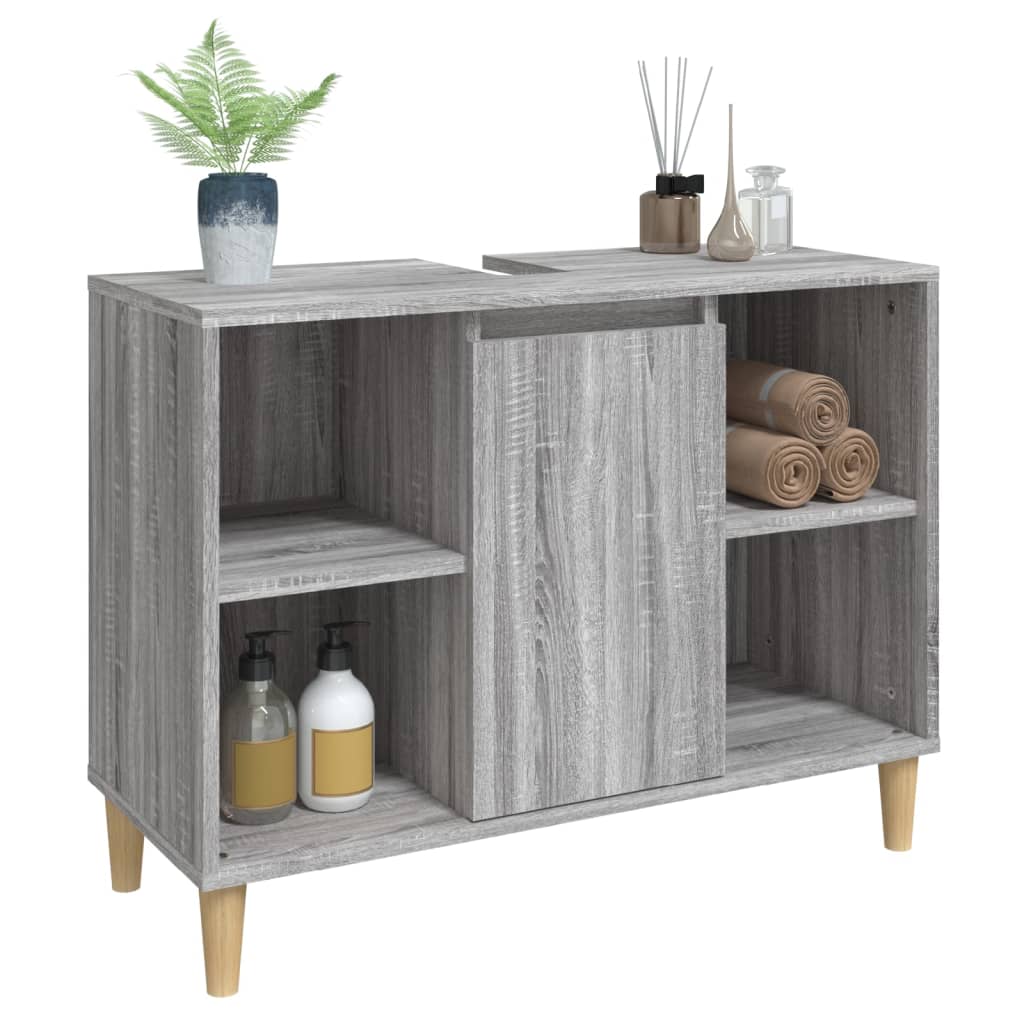 Meuble vasque 80x33x60 cm en bois travaillé