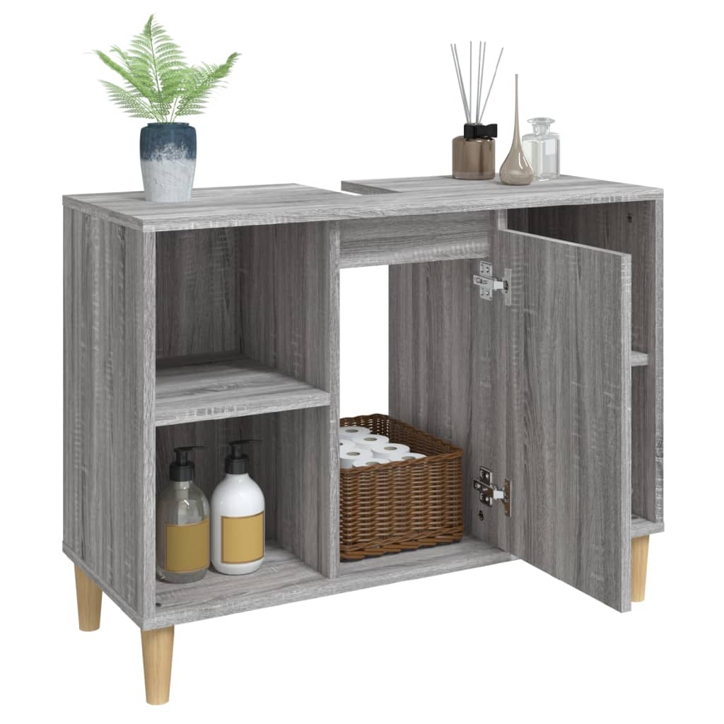 Meuble vasque 80x33x60 cm en bois travaillé