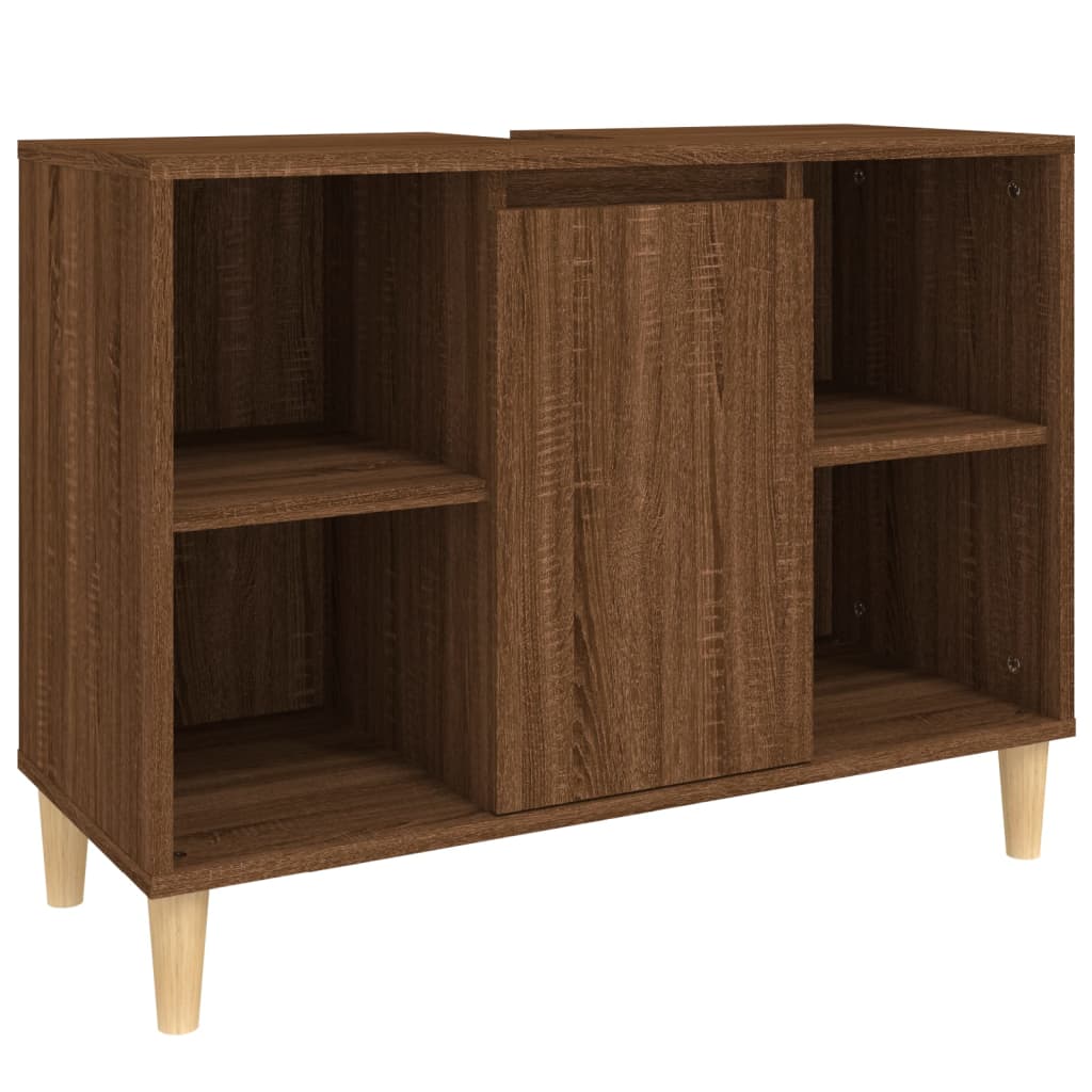 Meuble vasque 80x33x60 cm en bois travaillé