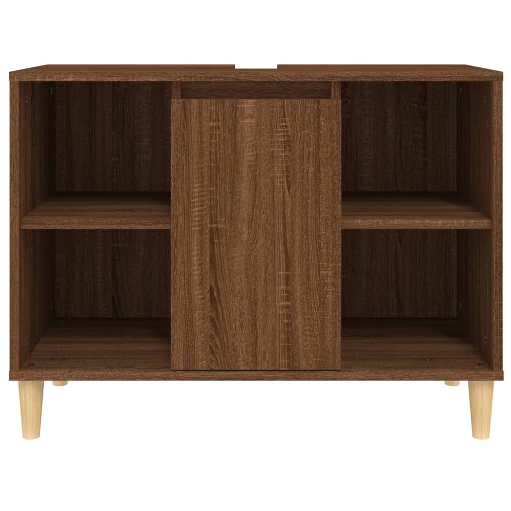 Meuble vasque 80x33x60 cm en bois travaillé