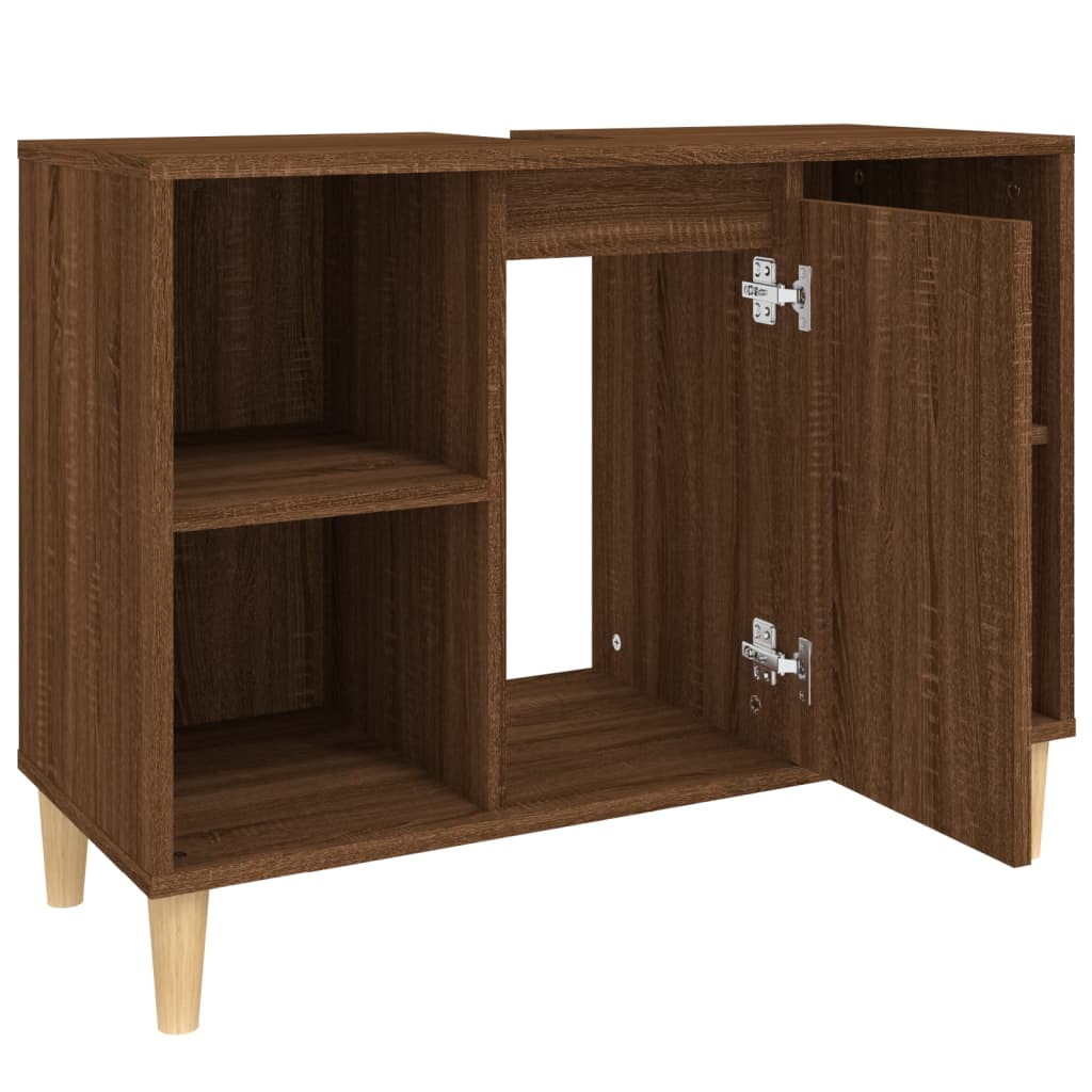 Meuble vasque 80x33x60 cm en bois travaillé