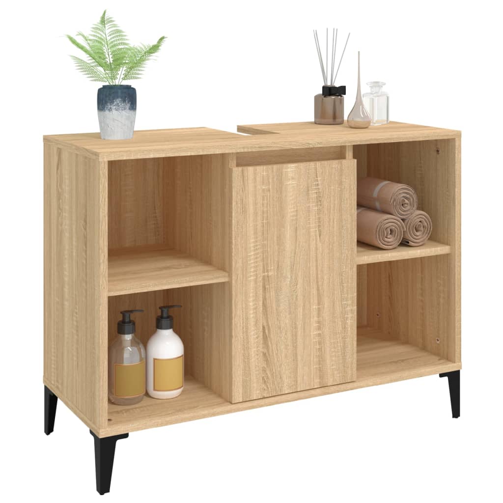 Meuble vasque 80x33x60 cm en bois travaillé