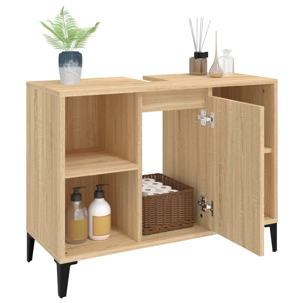 Meuble vasque 80x33x60 cm en bois travaillé