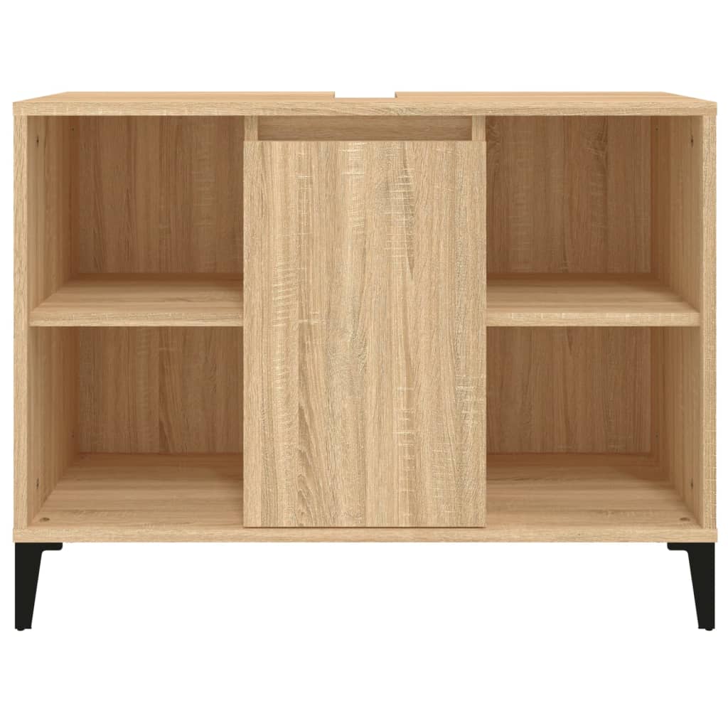 Meuble vasque 80x33x60 cm en bois travaillé