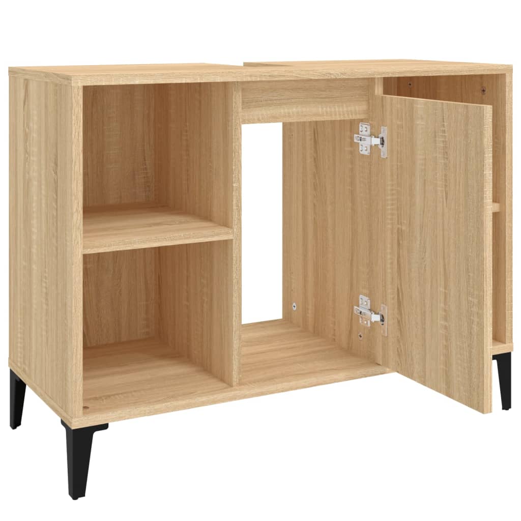 Meuble vasque 80x33x60 cm en bois travaillé