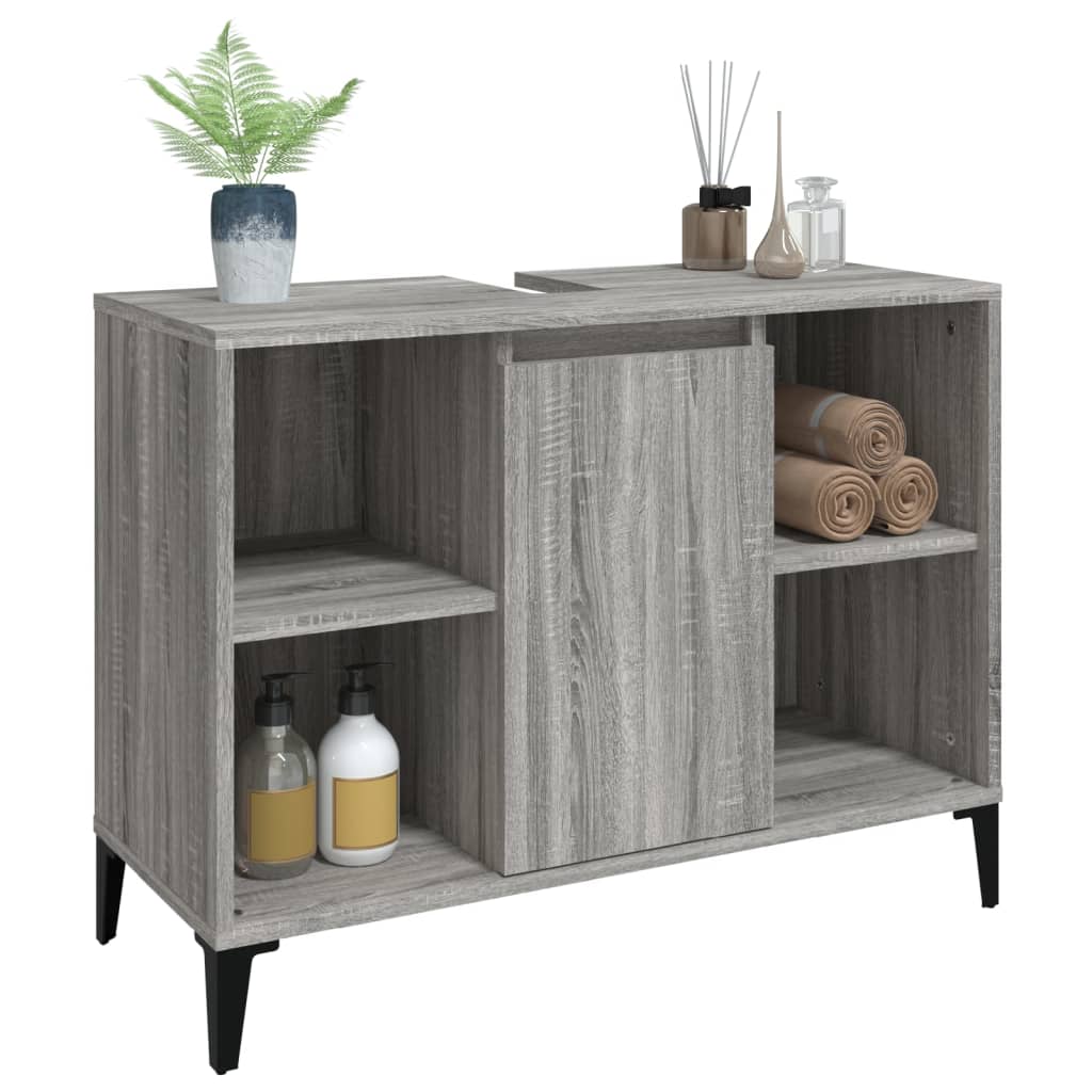 Meuble vasque 80x33x60 cm en bois travaillé