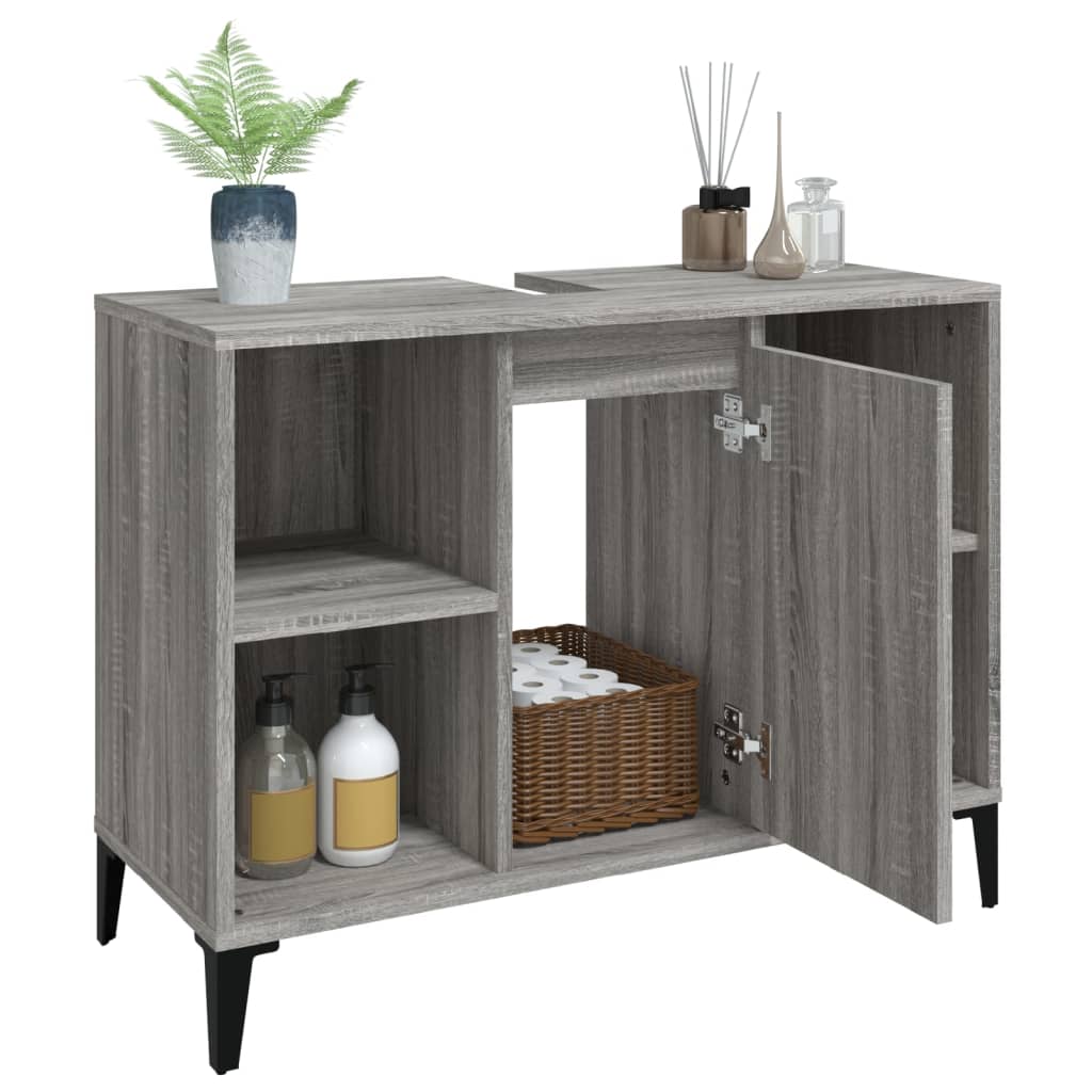 Meuble vasque 80x33x60 cm en bois travaillé