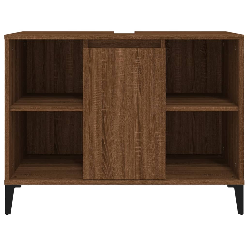 Meuble vasque 80x33x60 cm en bois travaillé