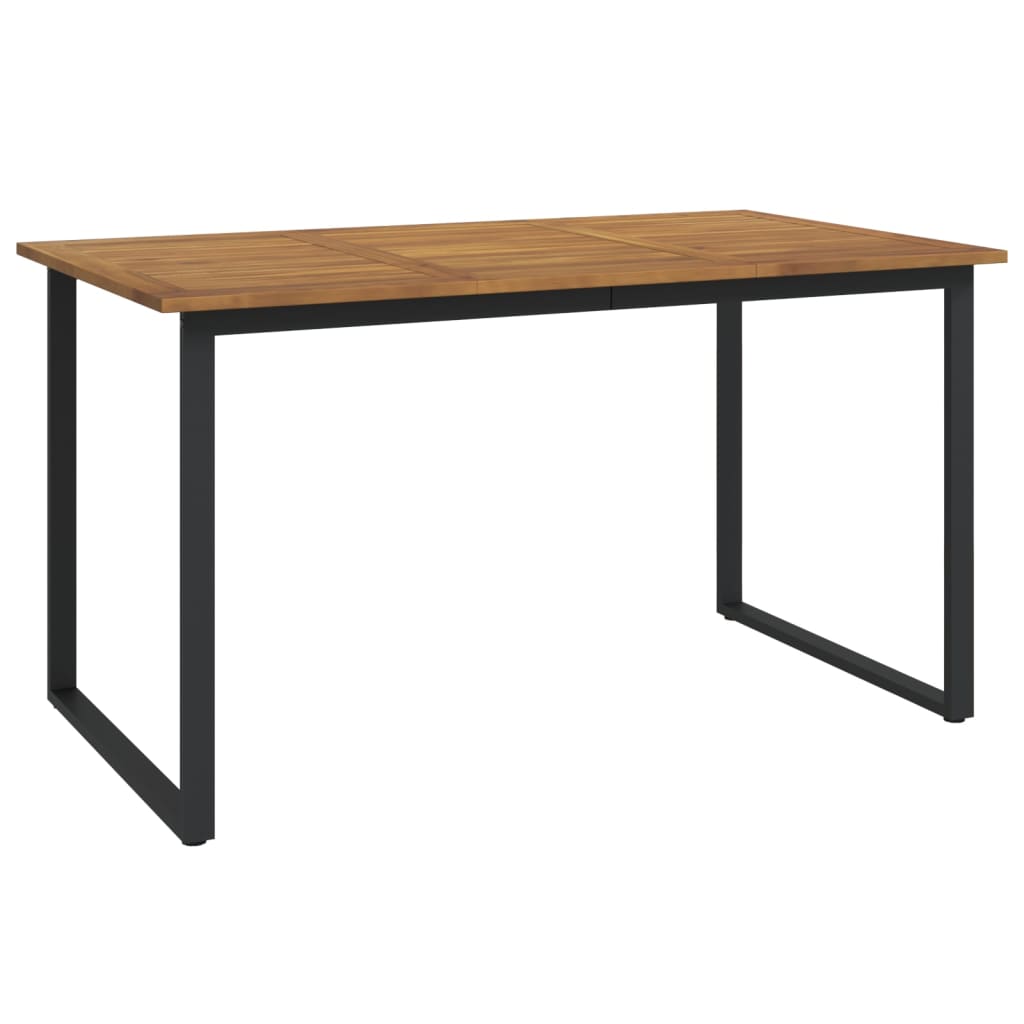 Tuintafel met U-vormige poten 140x80x75 cm massief acaciahout