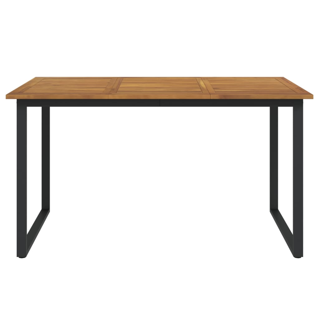 Table de jardin pieds en U 140x80x75 cm bois d'acacia massif