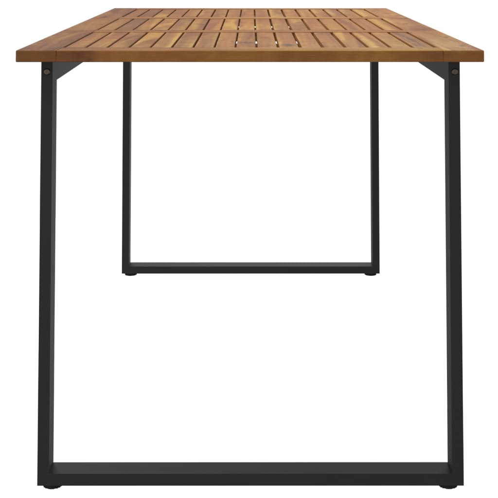 Table de jardin pieds en U 140x80x75 cm bois d'acacia massif