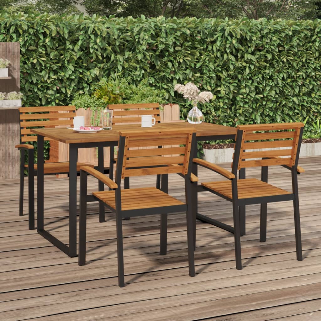 Table de jardin pieds en U 140x80x75 cm bois d'acacia massif